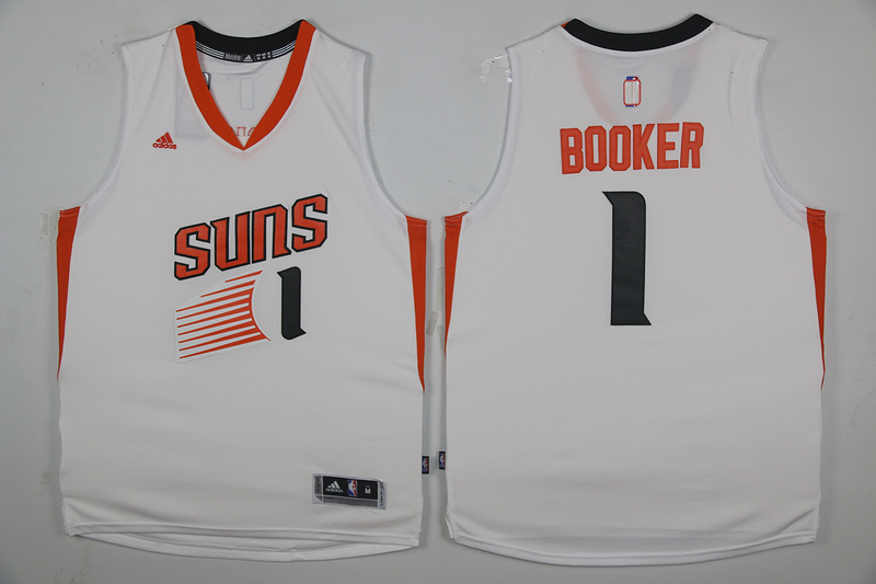 2017 NBA Phoenix Suns #1 Devin Booker White Jerseys->phoenix suns->NBA Jersey